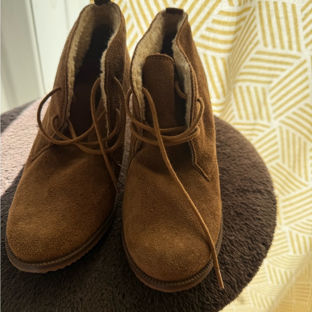 Aldo Women's Brown Suede Lace-Up Ankle Boots